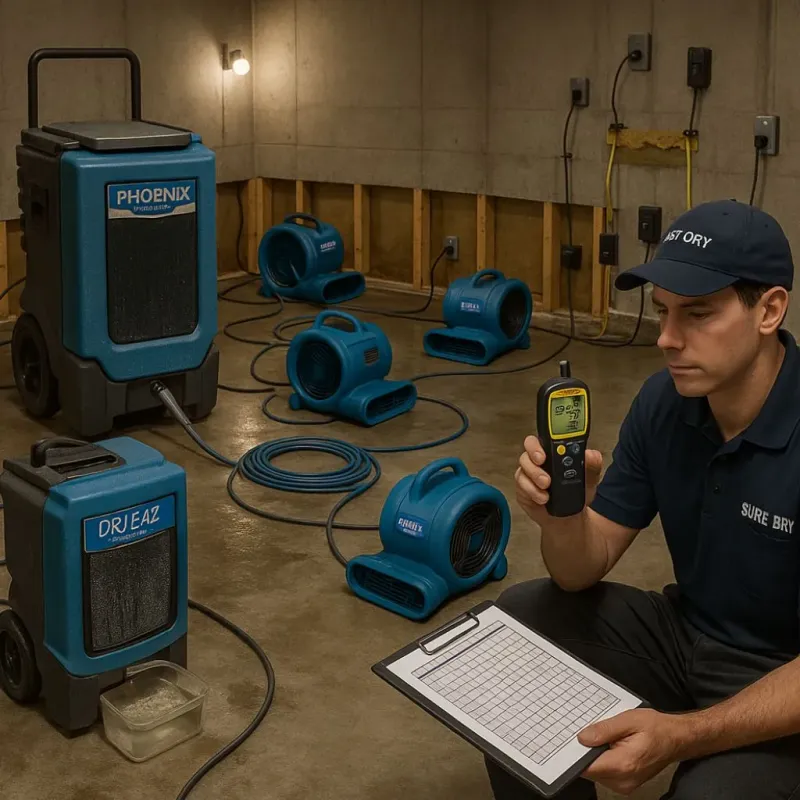Structural Drying and Dehumidification process in Cherryland, CA